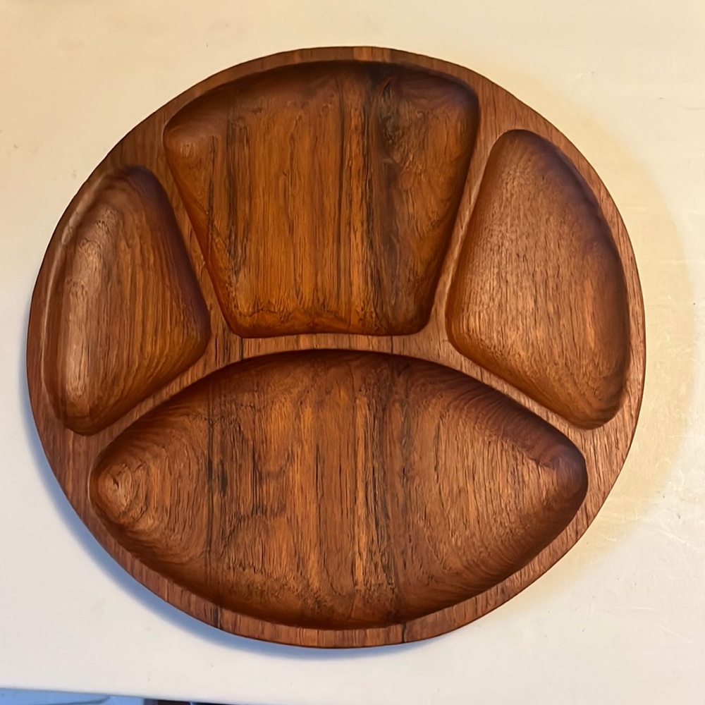 Vintage Wooden Serveware Tray with Rich Brown Finish